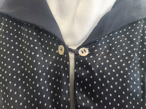 German Black Polka Dot Artificial Silk Dress <br> (B-41" W-32" H-41")