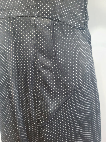 German Black Polka Dot Artificial Silk Dress <br> (B-41" W-32" H-41")