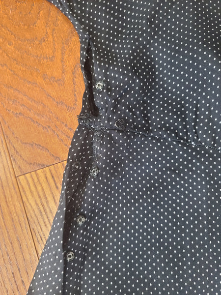 German Black Polka Dot Artificial Silk Dress <br> (B-41" W-32" H-41")