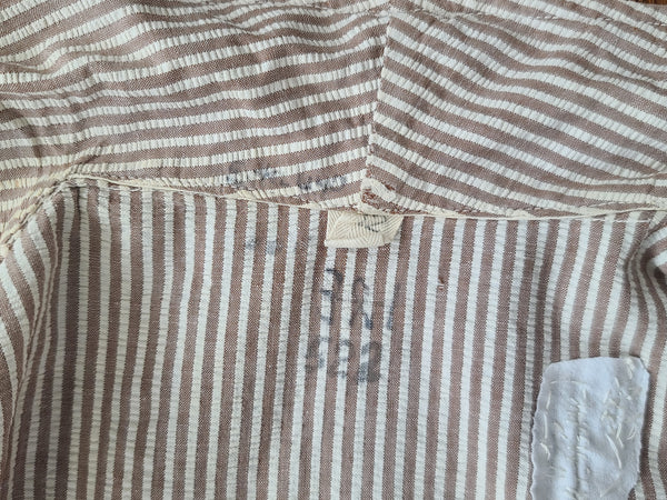 Army Nurse Seersucker Hospital Dress <br> (B-35" W-27" H-36")