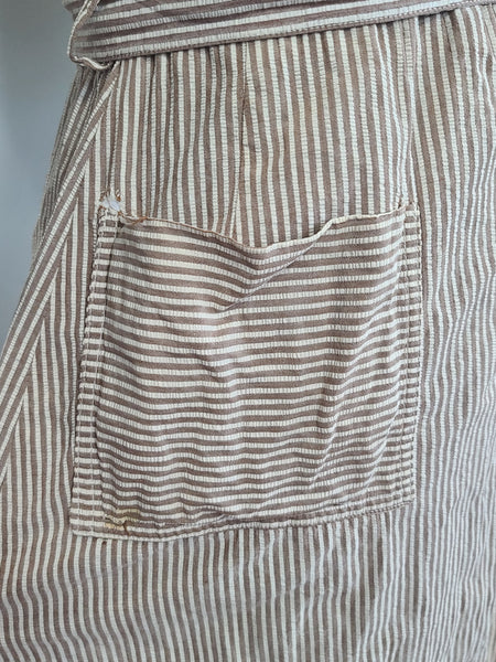 Army Nurse Seersucker Hospital Dress <br> (B-35" W-27" H-36")