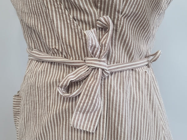 Army Nurse Seersucker Hospital Dress <br> (B-35" W-27" H-36")