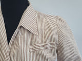 Army Nurse Seersucker Hospital Dress <br> (B-35" W-27" H-36")