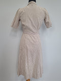 Army Nurse Seersucker Hospital Dress <br> (B-35" W-27" H-36")
