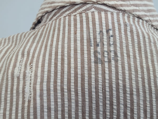 Army Nurse Seersucker Hospital Dress <br> (B-35" W-27" H-36")