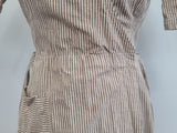 Army Nurse Seersucker Hospital Dress <br> (B-35" W-27" H-36")