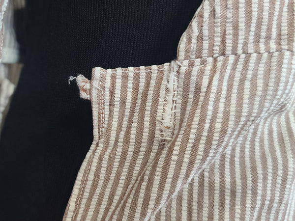 Army Nurse Seersucker Hospital Dress <br> (B-35" W-27" H-36")