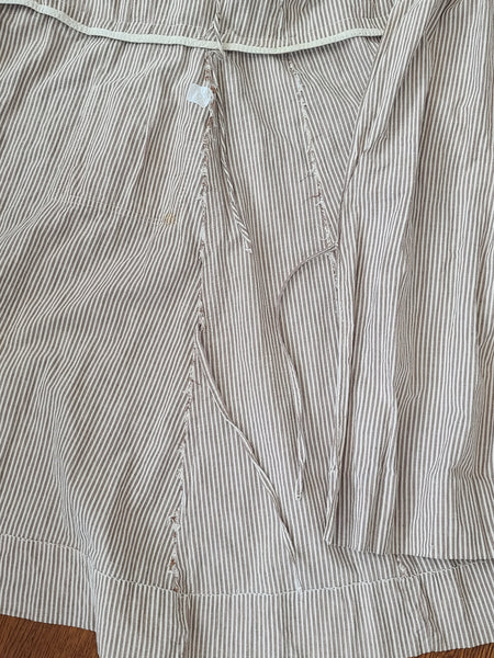 Army Nurse Seersucker Hospital Dress <br> (B-35" W-27" H-36")