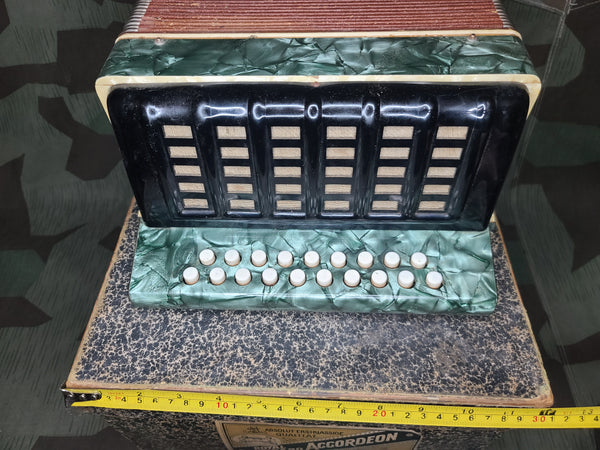 German Celluloid Accordion in Box WORKING