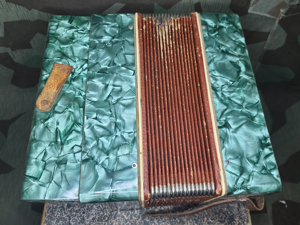 German Celluloid Accordion in Box WORKING