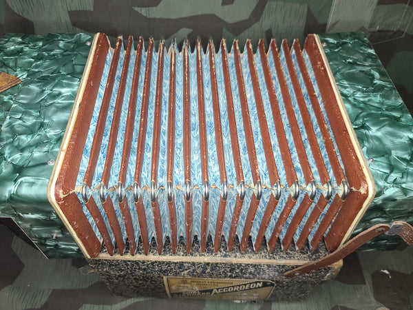 German Celluloid Accordion in Box WORKING