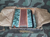 German Celluloid Accordion in Box WORKING