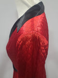 Satin Red and Black Jacket and Pants Loungewear Set <br> (B-40" W-26" H-37")