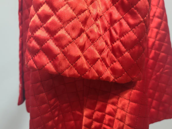 Satin Red and Black Jacket and Pants Loungewear Set <br> (B-40" W-26" H-37")