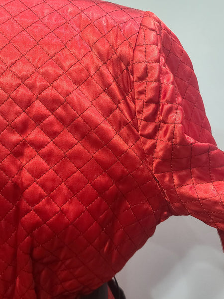 Satin Red and Black Jacket and Pants Loungewear Set <br> (B-40" W-26" H-37")