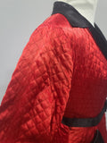 Satin Red and Black Jacket and Pants Loungewear Set <br> (B-40" W-26" H-37")