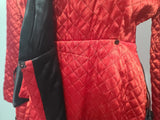 Satin Red and Black Jacket and Pants Loungewear Set <br> (B-40" W-26" H-37")