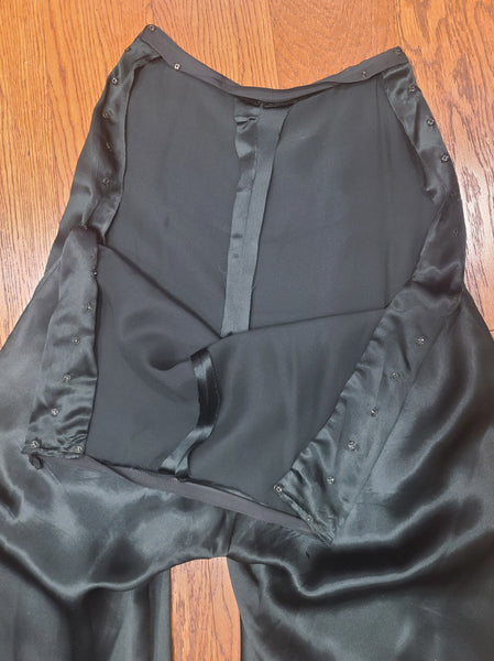 Satin Red and Black Jacket and Pants Loungewear Set <br> (B-40" W-26" H-37")