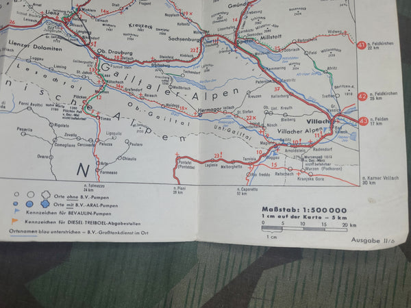 Aral Road Map Munich Pre War 1938