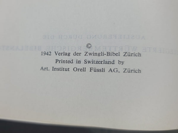1942 German Language Bible Old and New Testament