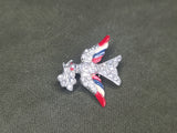 Small Patriotic Rhinestone Bird Pin