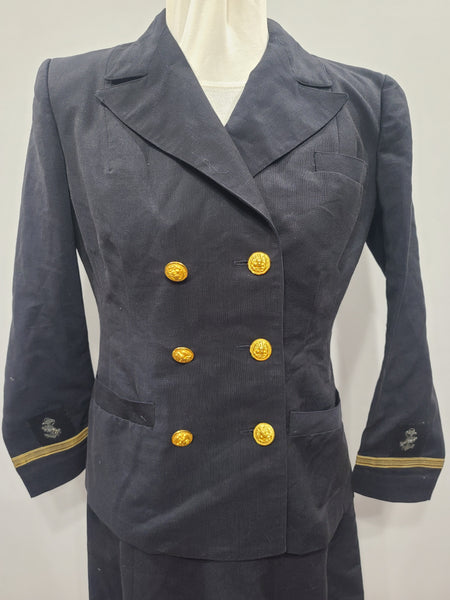 NNC Navy Nurse Uniform Jacket & Skirt Palm Beach Material <br> (B-39" W-28" H-39")