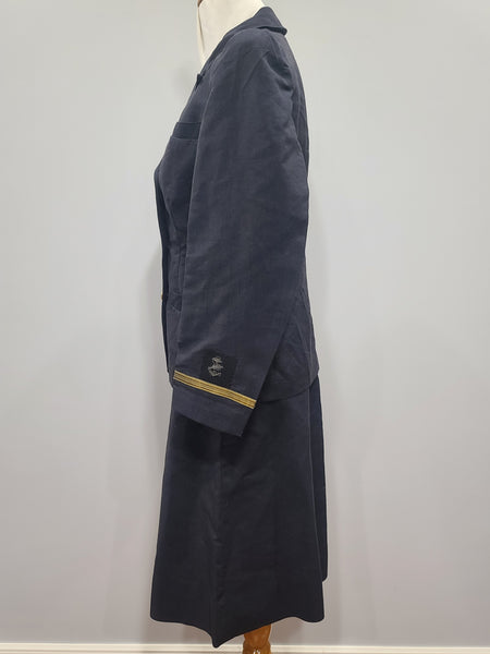 NNC Navy Nurse Uniform Jacket & Skirt Palm Beach Material <br> (B-39" W-28" H-39")