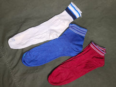 3 Pair Red, White and Blue Socks