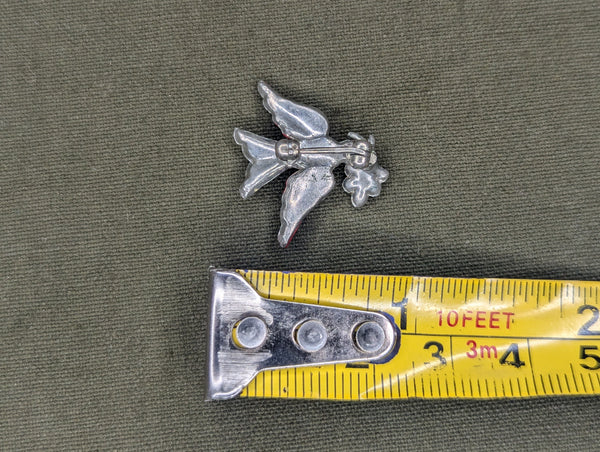 Small Patriotic Rhinestone Bird Pin