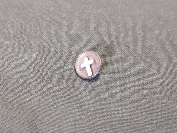 Tiny Cross Pin Screw Back (Chaplain?)