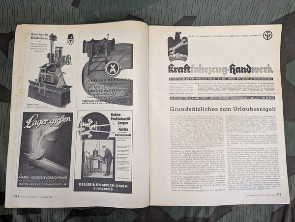 Kraftfahrzeug Handwerk Heft 36 - 7. September 1940 Krafthand