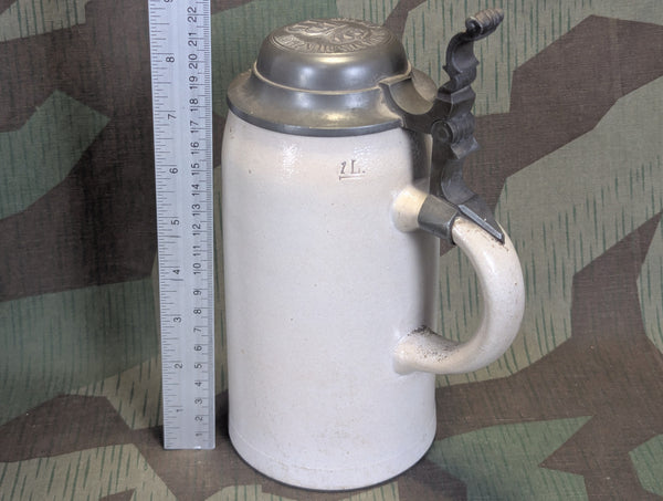 WWI Kgl. Hof-Bräuhaus München 1L Krug with Lid <br>(made between 1913-1918)