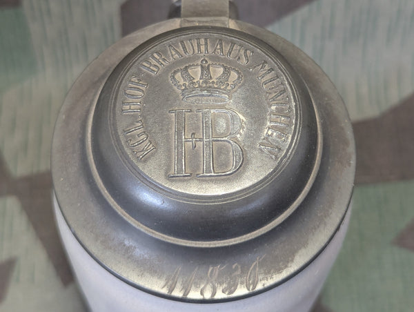 WWI Kgl. Hof-Bräuhaus München 1L Krug with Lid <br>(made between 1913-1918)