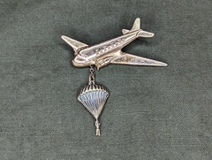 WWII C-47 Airplane and Paratrooper Sweetheart Pin Airborne