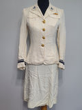 Navy WAVES White Officer Uniform Jacket & Skirt <br> (B-35" W-26" H-34")
