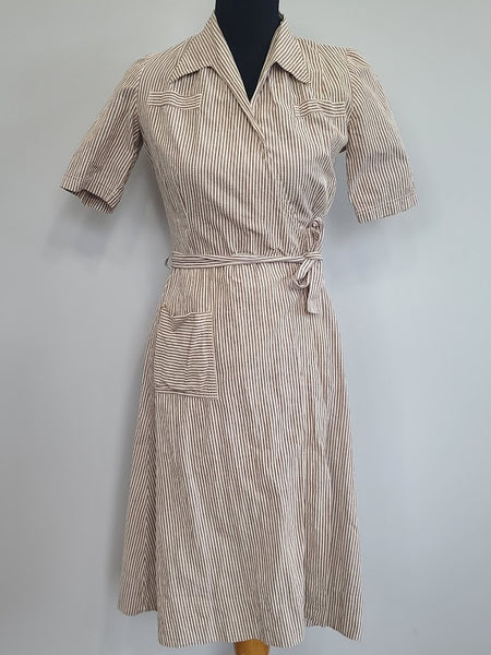 WWII Women's Army Nurse ANC Seersucker Uniform Hospital Dress