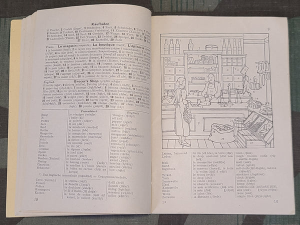 Picture Dictionary for Soldiers (German, French, English) 1941