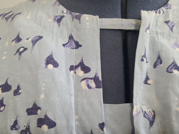 Light Blue Abstract Print Dress <br> (B-47" W-40" H-45")