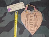 Wooden Painted Heart with Lazarett Tag