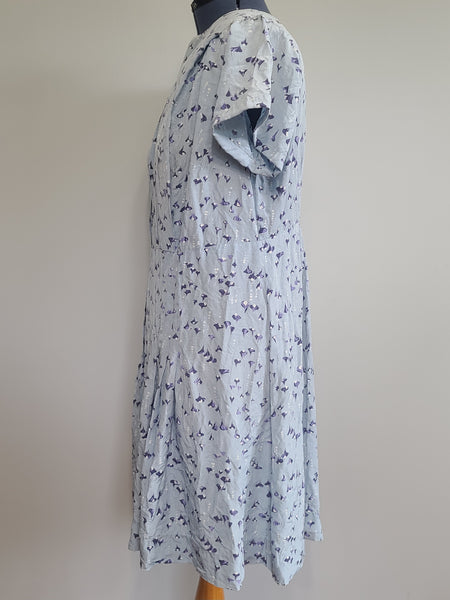 Light Blue Abstract Print Dress <br> (B-47" W-40" H-45")