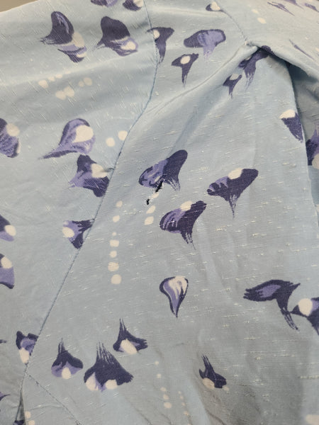 Light Blue Abstract Print Dress <br> (B-47" W-40" H-45")