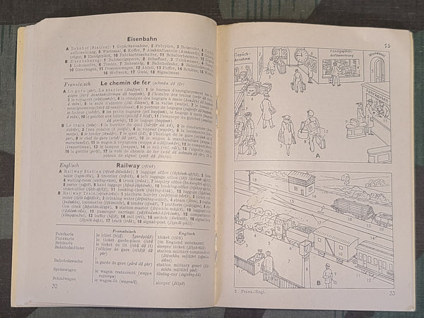 Picture Dictionary for Soldiers (German, French, English) 1941