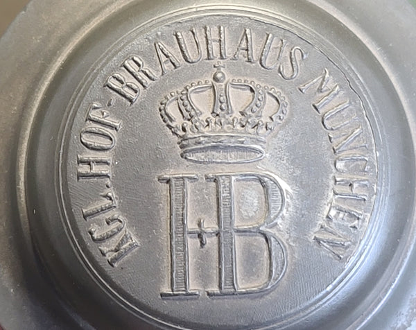 WWI Kgl. Hof-Bräuhaus München 1L Krug with Lid <br>(made between 1913-1918)