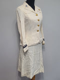 Navy WAVES White Officer Uniform Jacket & Skirt <br> (B-35" W-26" H-34")