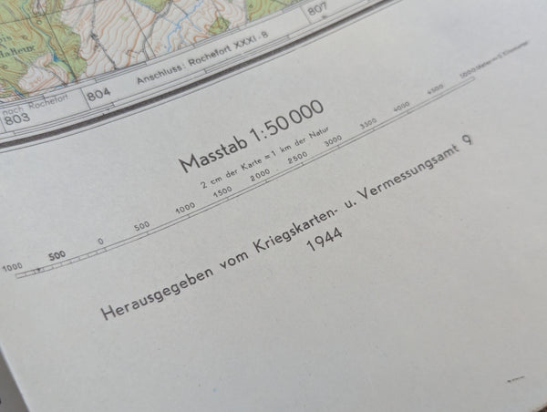 Original Deutsche Heereskarte France/Belgium Battle of the Bulge