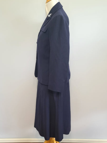 Navy WAVES Uniform: Jacket and Skirt <br> (B-38" W-31" H-42")