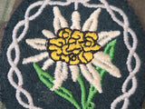 Unissued Embroidered Edelweiss Gebirgsjäger Patch Bottle Green Wool