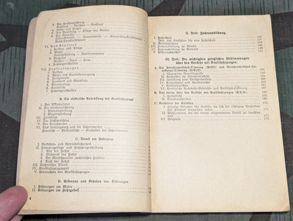 Wehrmacht Driving School Book Kraftfahrschulbuch