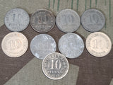 WWI Dated 10 Pfennig Coins (Lot of 9)