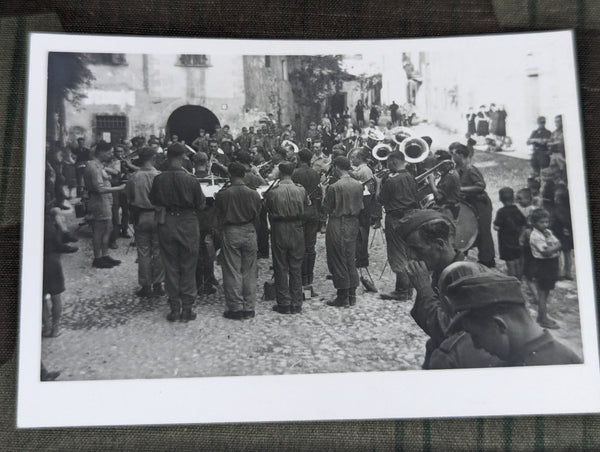 4 Photos of A German Band in Montecchio Italy August 1944